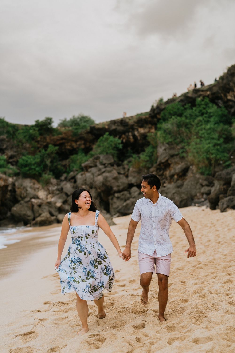 Romantic beach portrait session for couples at Balangan Beach in Bali.