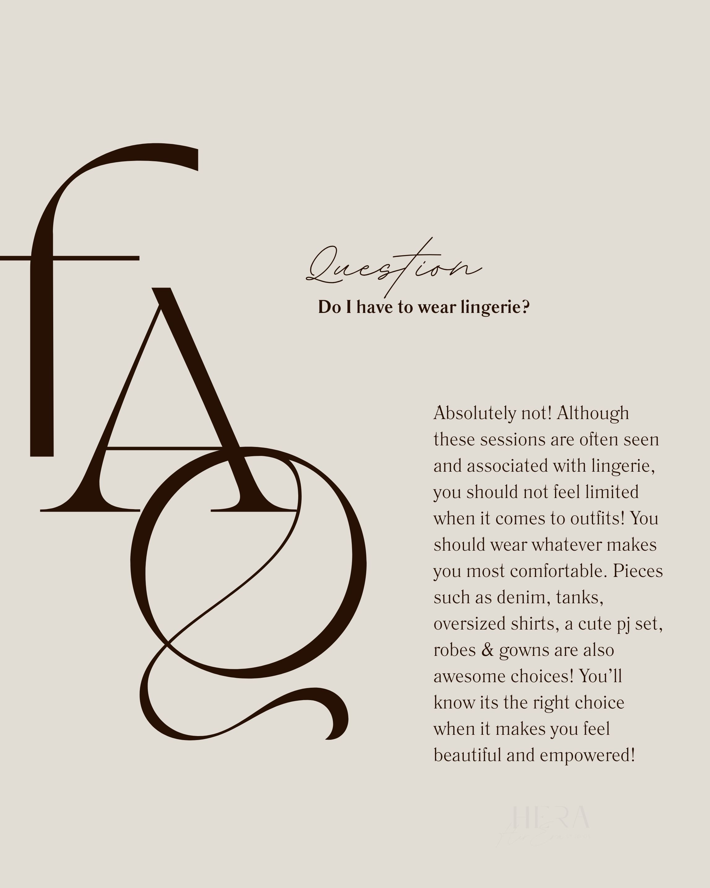 FAQ Boudoir Session