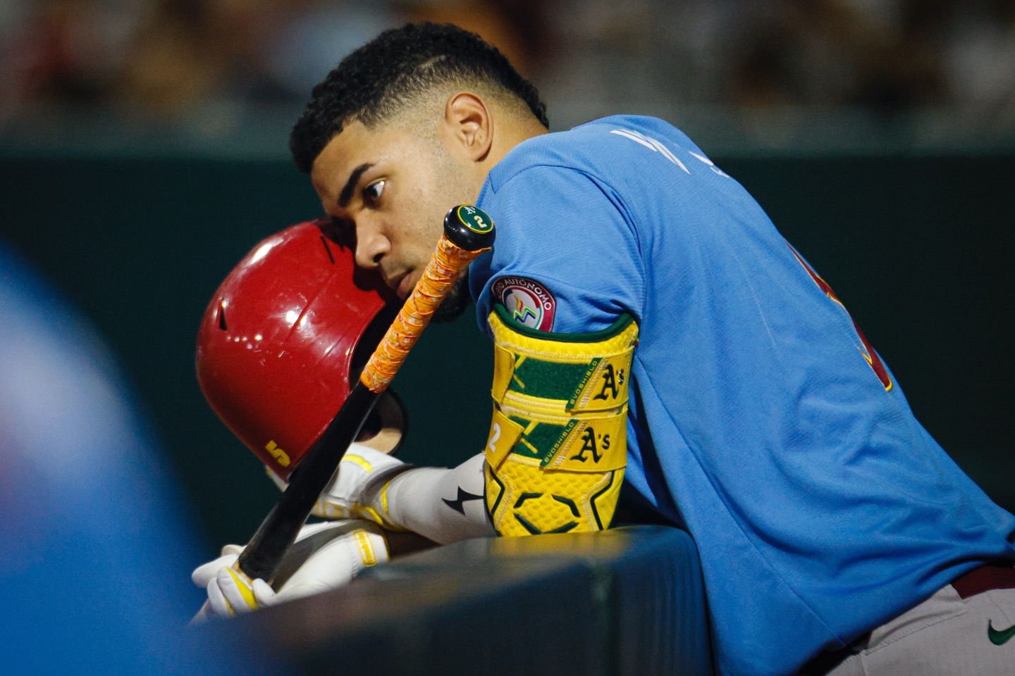 Darell Hernaiz is focused during a Roberto Clemente Professional Baseball League game in Puerto Rico.