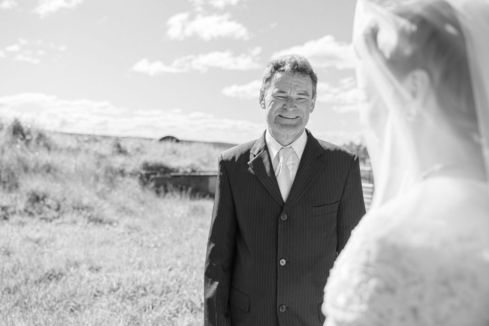 Bride sharing a quiet moment with her father in a country home before a private property wedding ceremony in South Coast NSW