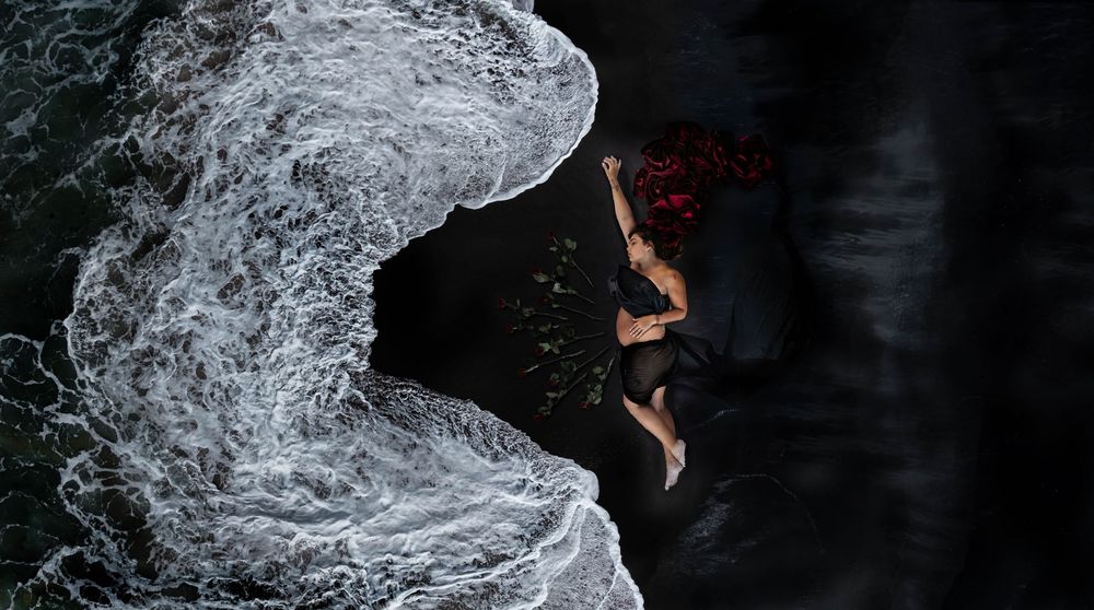 Aerial Maternity Jervis Bay. Artful composition
