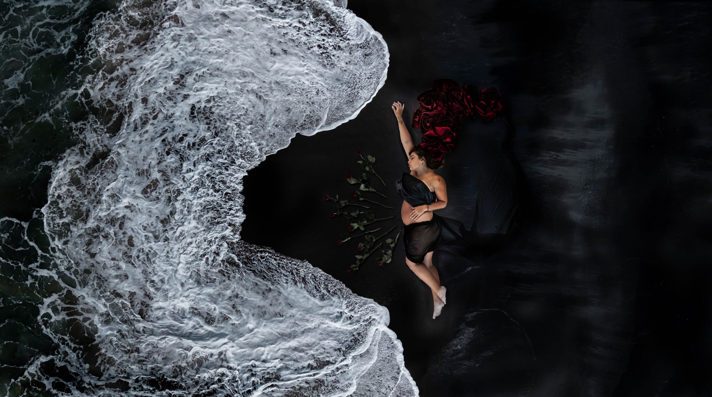 Aerial Maternity Jervis Bay. Artful composition
