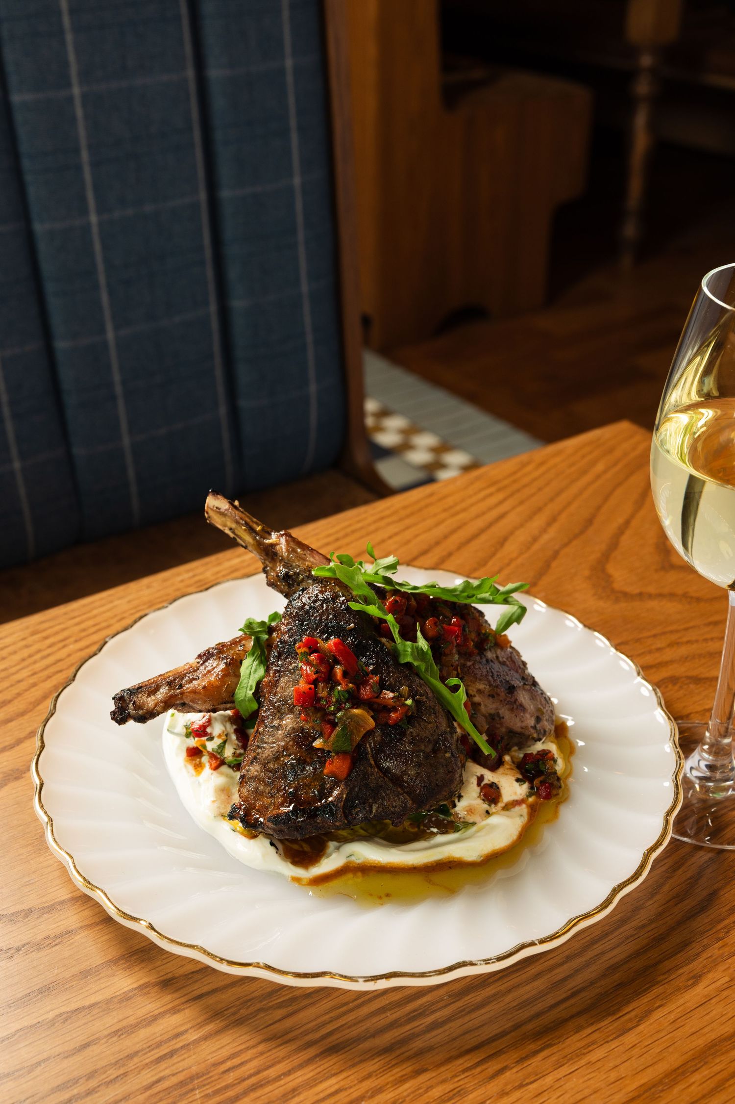 Eva's Restaurant, SLC, UT. Beautifully plated, shot in warm, soft lighting.
