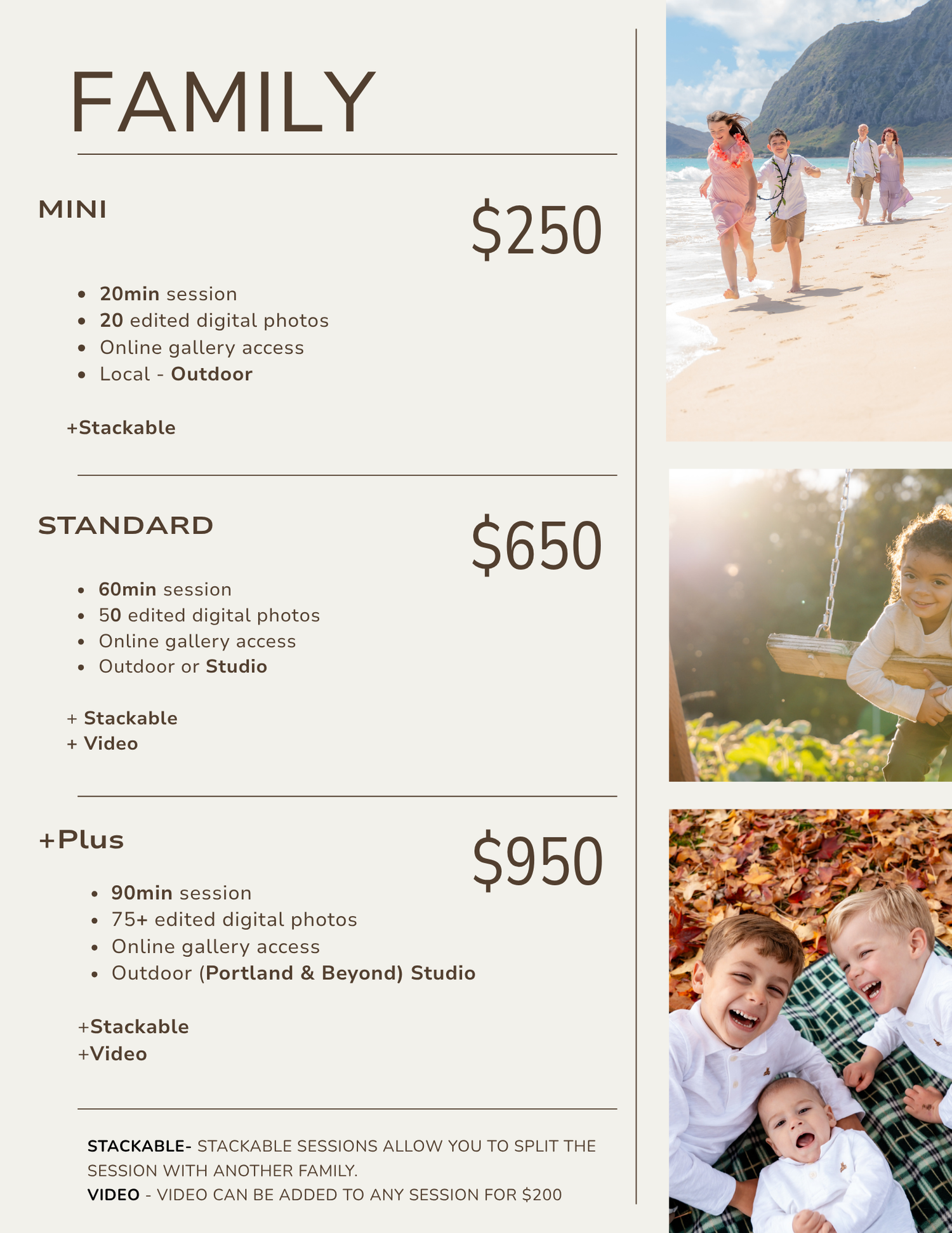Portland Family Photographer affordable pricing