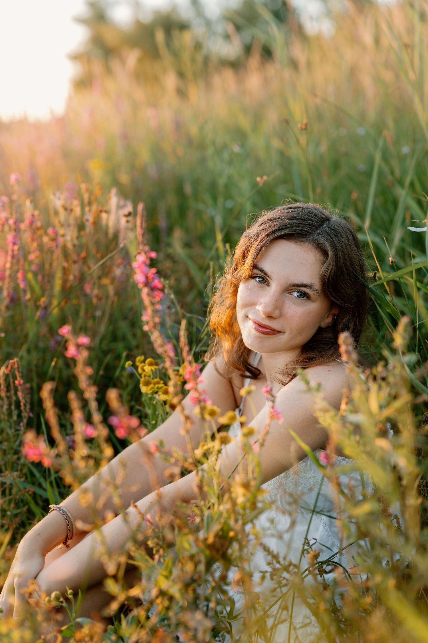 Late summer senior photos at Chiawana Park in the wildflowers