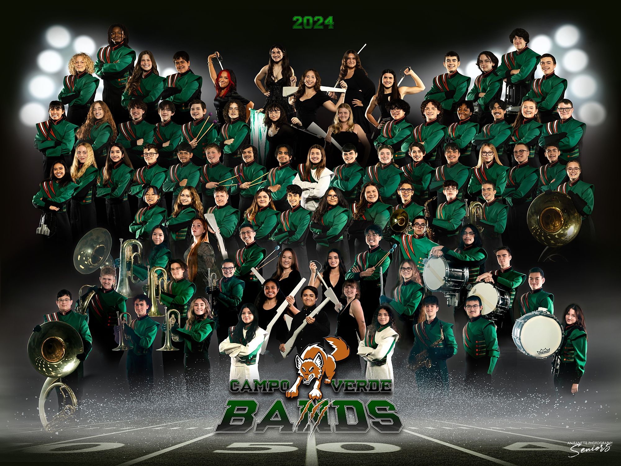 Phoenix AZ  Competitive MARCHING Band Banner Pictures Anjeanette Photography High School Senior Grad PORTRAITS Arizona