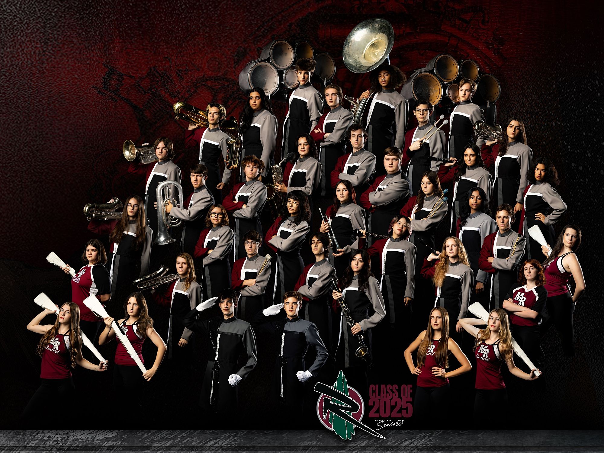 Phoenix AZ  Competitive MARCHING Band Banner Pictures Anjeanette Photography High School Senior Grad PORTRAITS Arizona