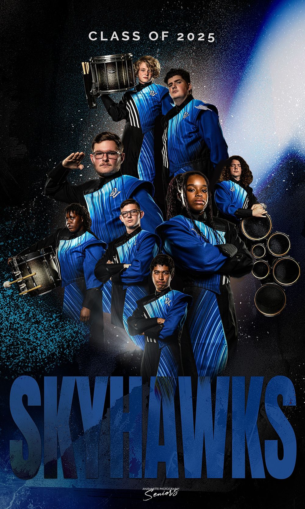 Phoenix AZ  Competitive MARCHING Band Banner Pictures Anjeanette Photography High School Senior Grad PORTRAITS Arizona