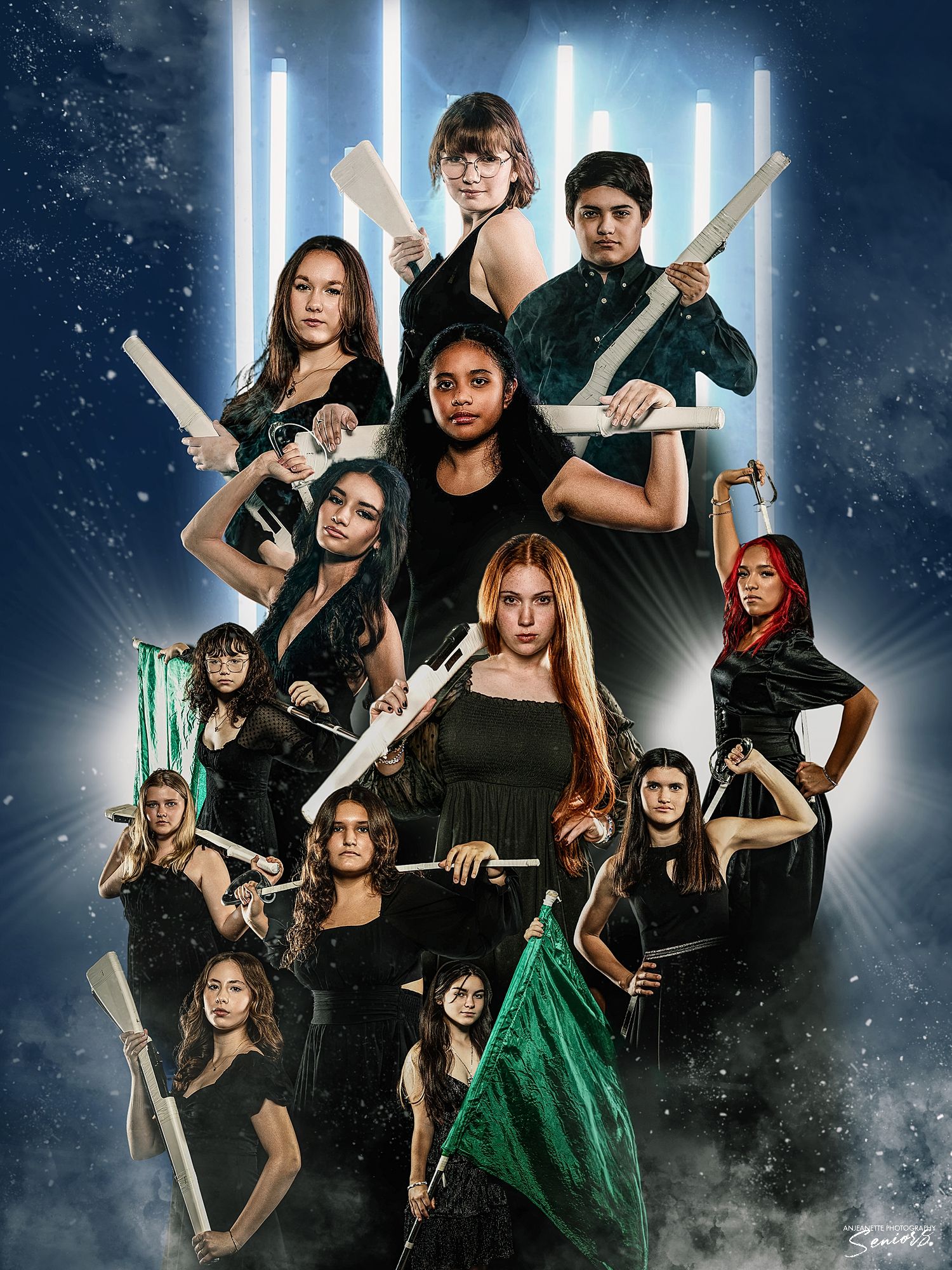Phoenix AZ  Competitive MARCHING Band Banner Pictures Anjeanette Photography High School Senior Grad PORTRAITS Arizona