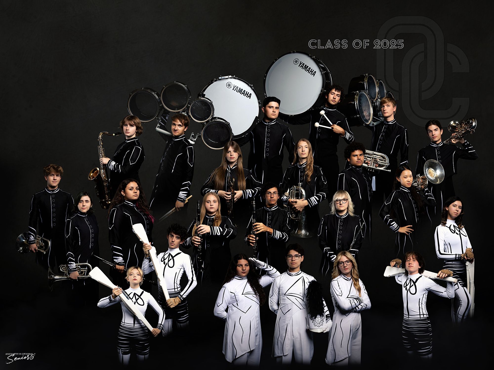 Phoenix AZ  Competitive MARCHING Band Banner Pictures Anjeanette Photography High School Senior Grad PORTRAITS Arizona