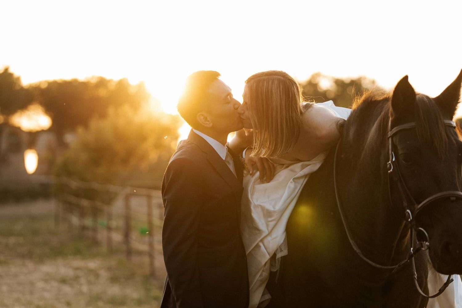 Future bride and groom embracing each other, looking forward to their wedding journey