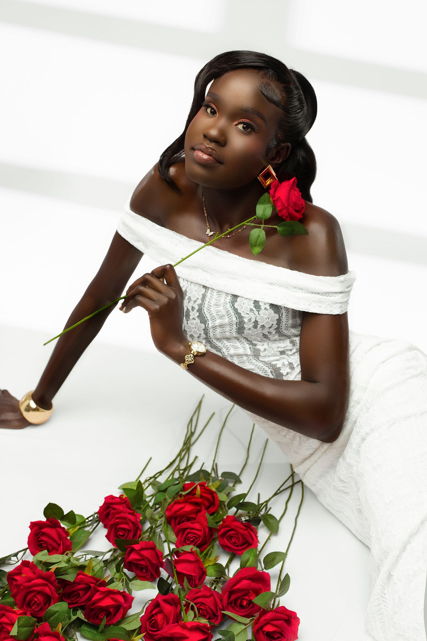 south sudanese beauty birthday brisbane roses 23 milestone birtdhay portraits in studio photography