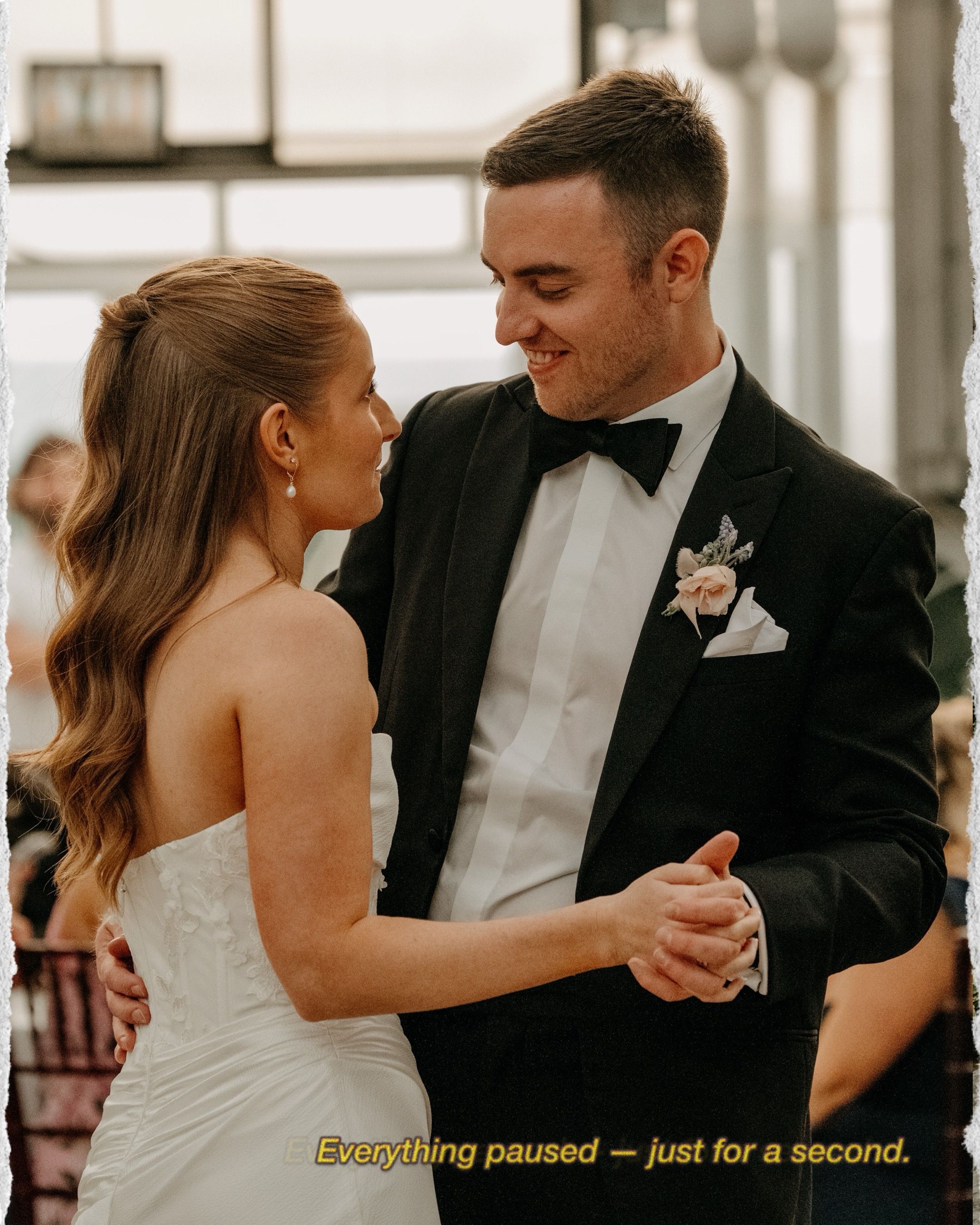 Romantic wedding dance sequence showing couples in formal attire sharing intimate moments on the dance floor.
