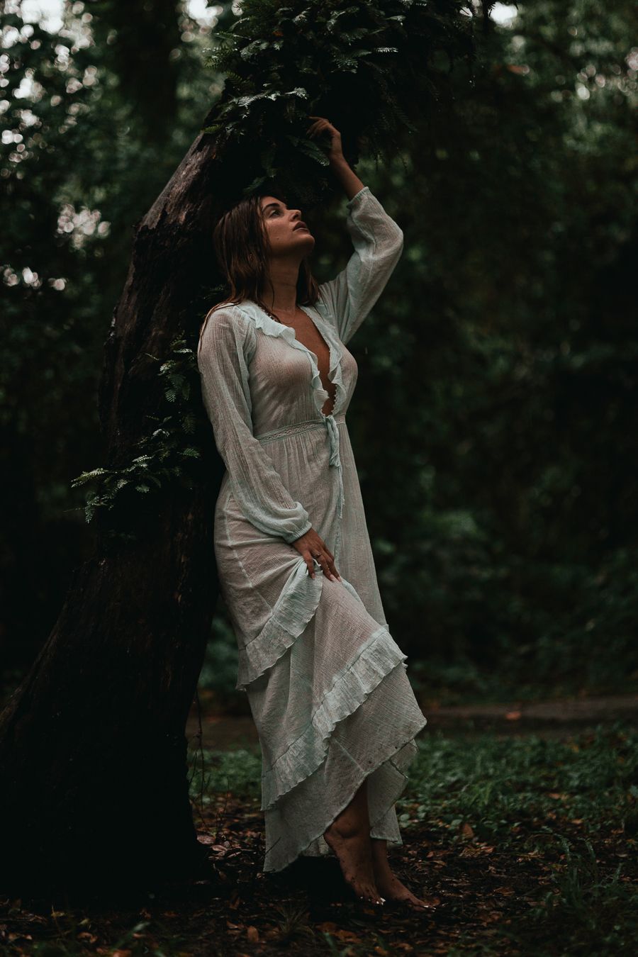 High-fashion cinematic portrait in Fort Lauderdale garden, Chanel-inspired editorial style. Perfect for Pinterest boards + Vogue vibes.