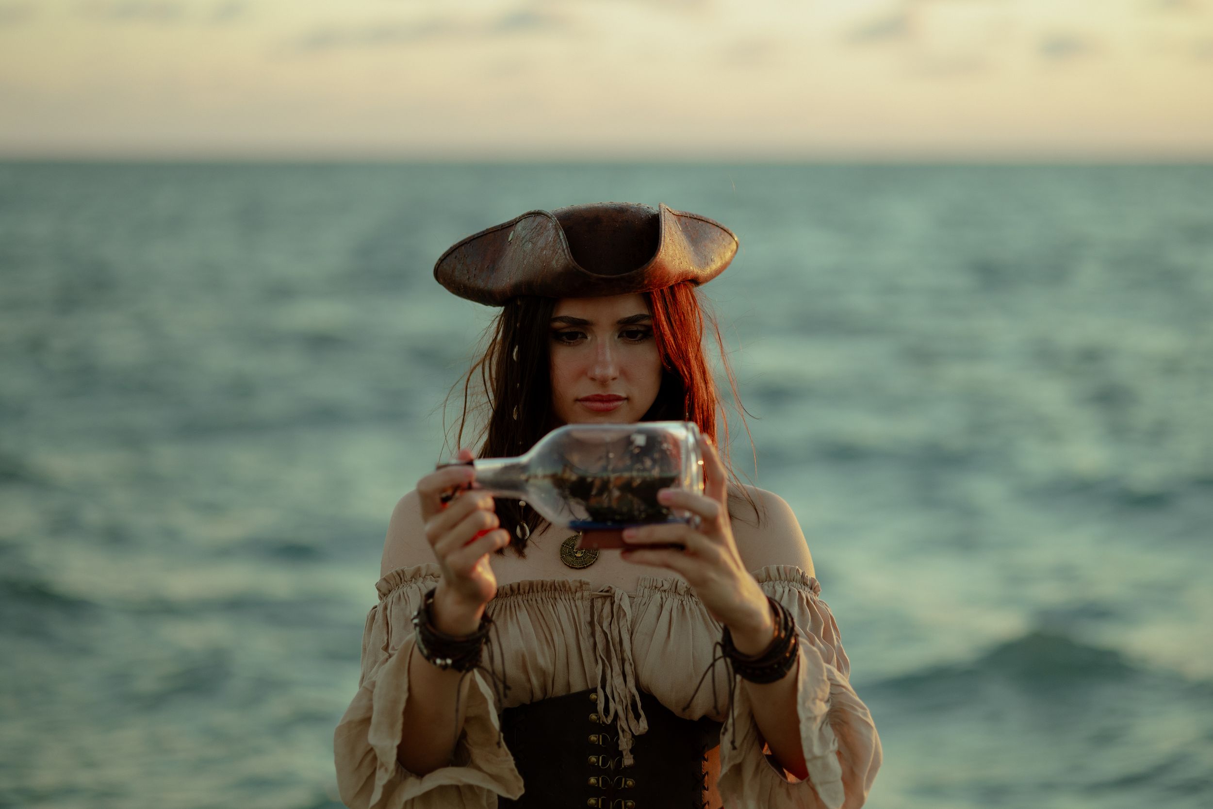 Pirate character holding goblet, cinematic Disney-inspired editorial shoot in Ft Lauderdale, Mannyportraits photos for actors & creatives.