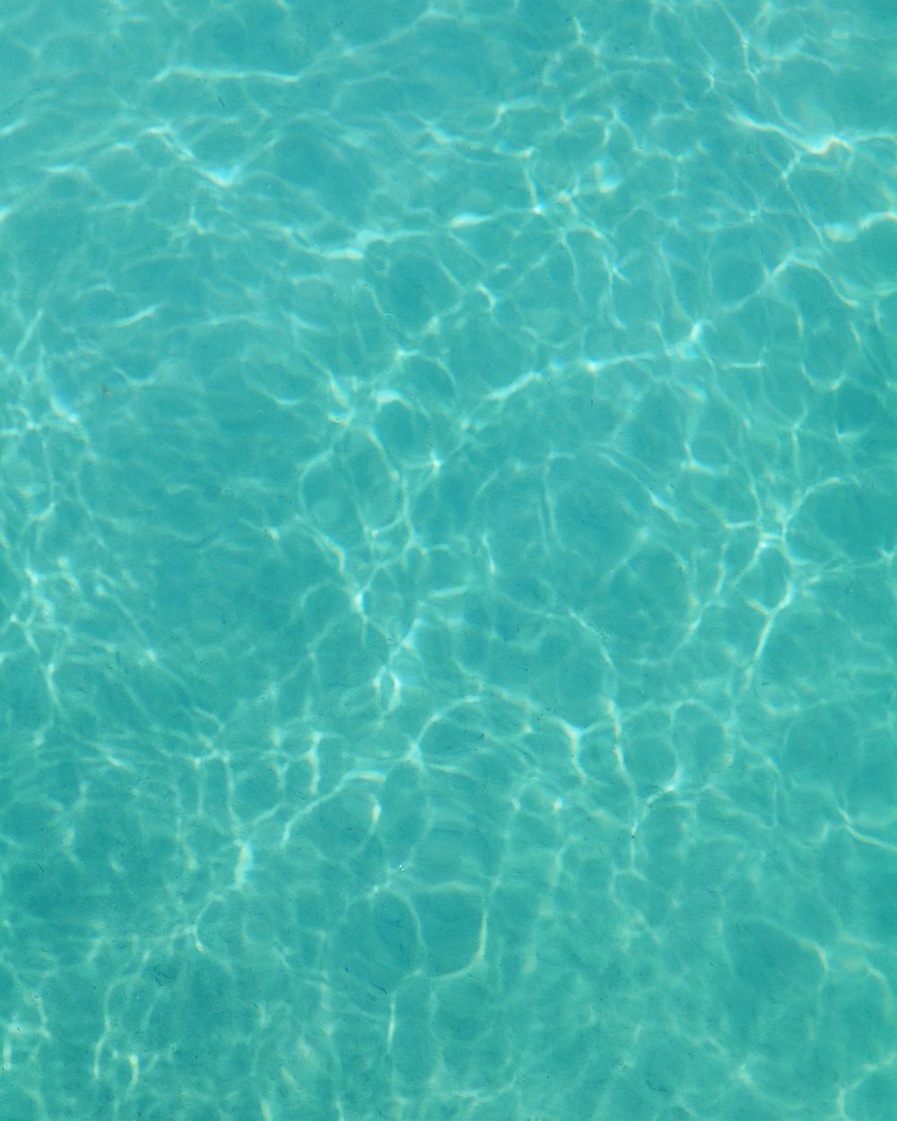 Clear turquoise water with sunlight patterns on the surface.