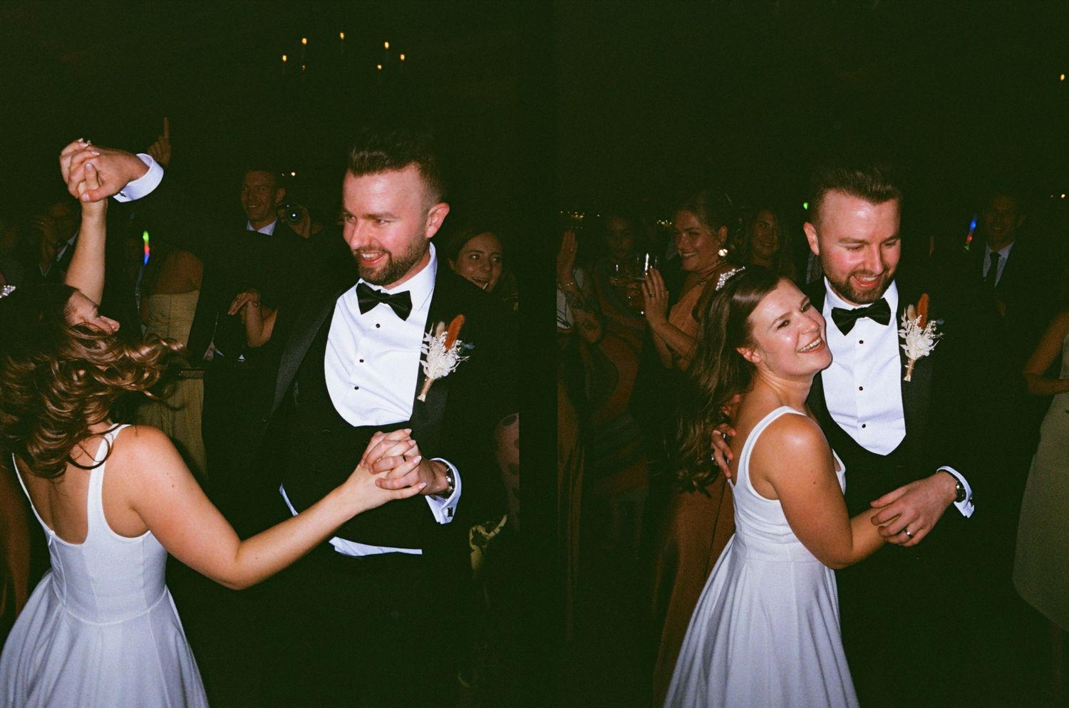 Bride and Groom first dance captured using 35mm half frame film camera.
