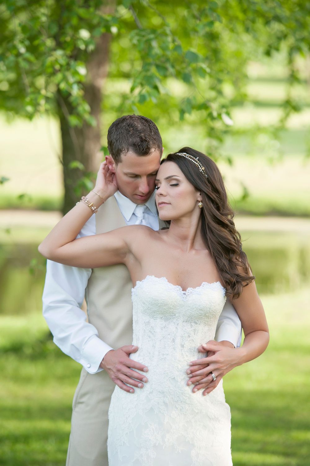 Wedding day photos at a country club, white dress, perfection.