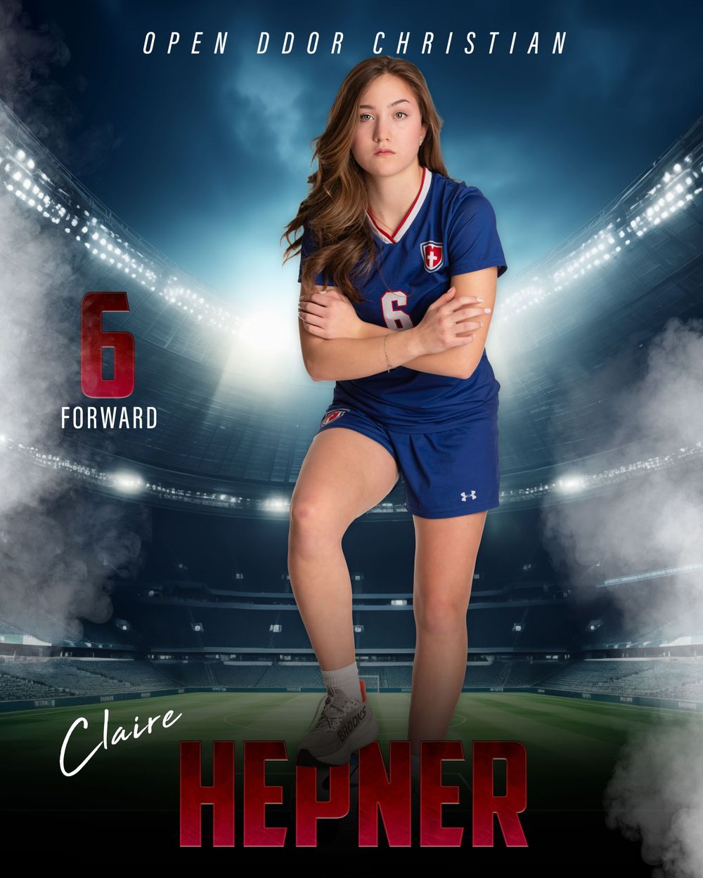 Sportrait Portrait/ poster of a female soccer player.