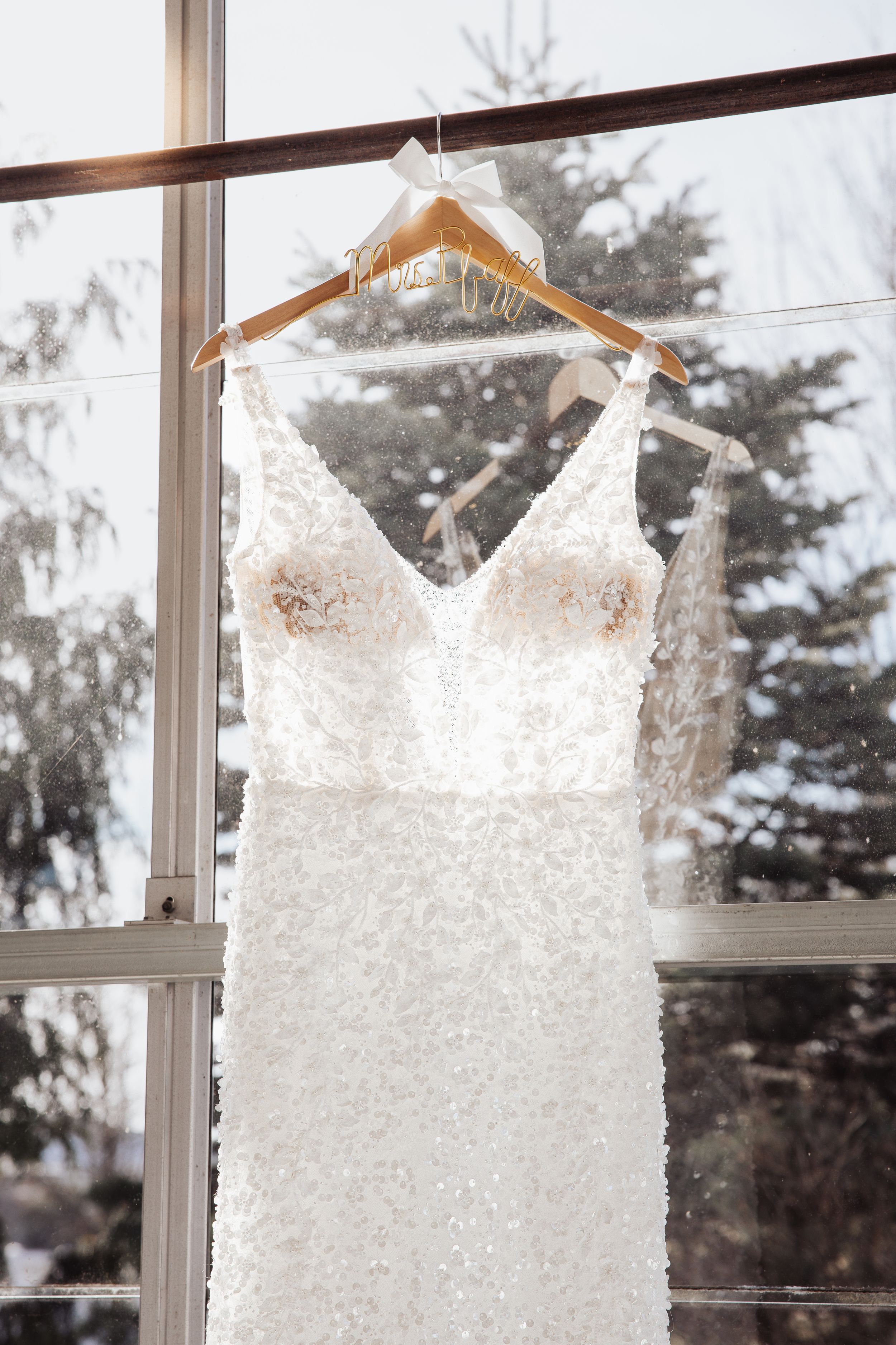 Bridal gown details image.