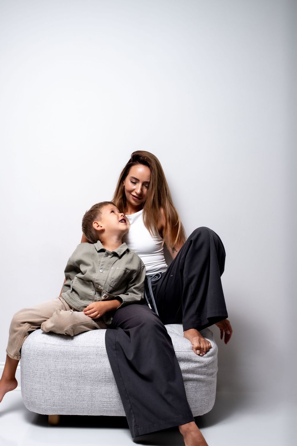 natural light family portrait mom and son studio Nashville Tennessee