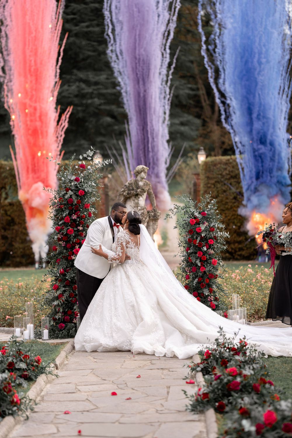 wedding couple kiss