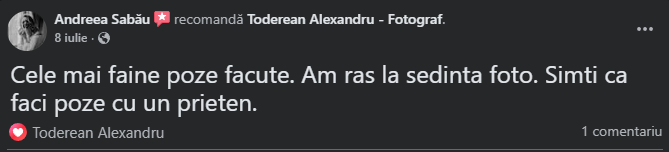 Screenshot showing a social media conversation in Romanian.