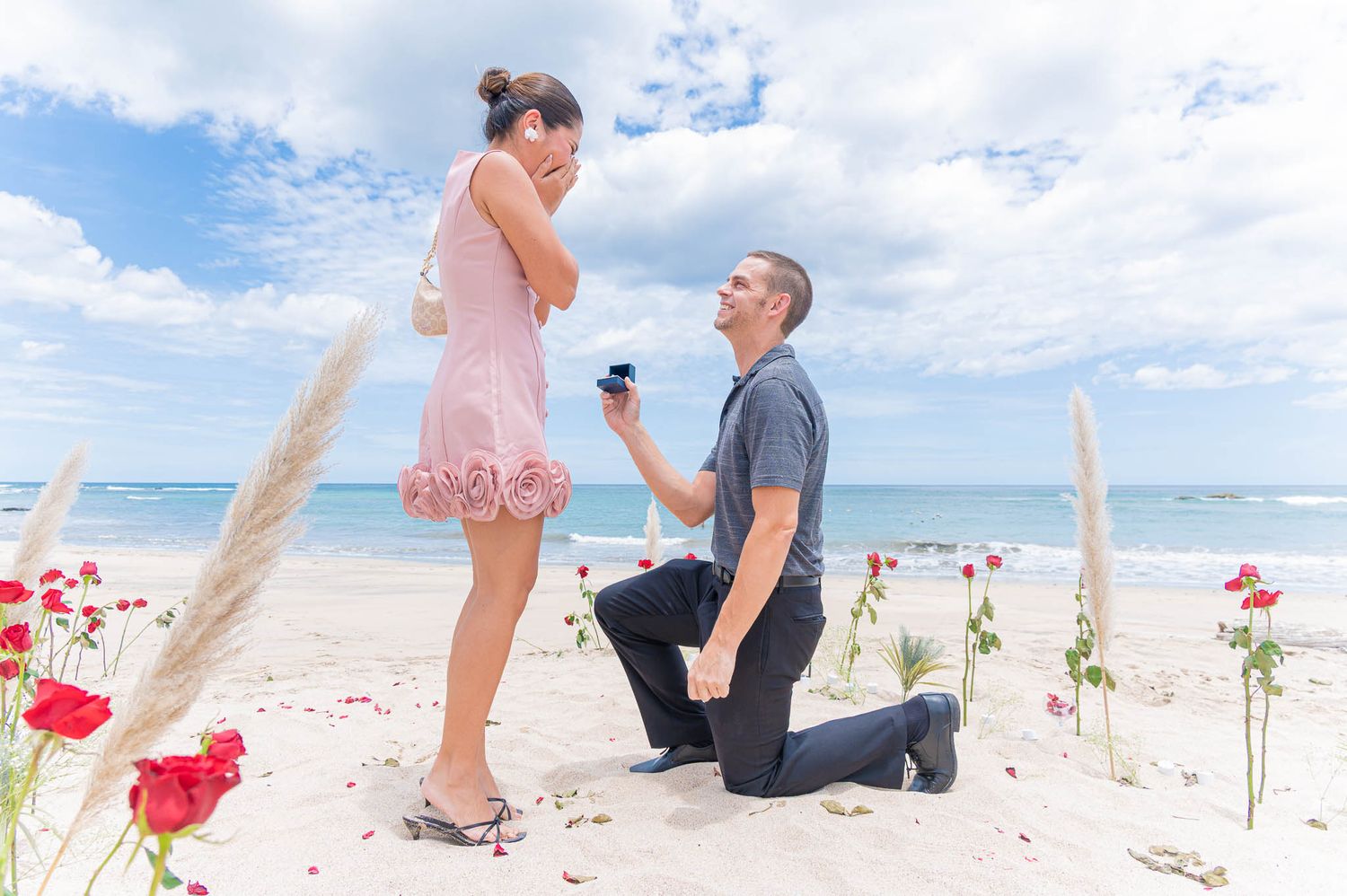 Romantic beach luxury proposal at Secrets Papagayo
