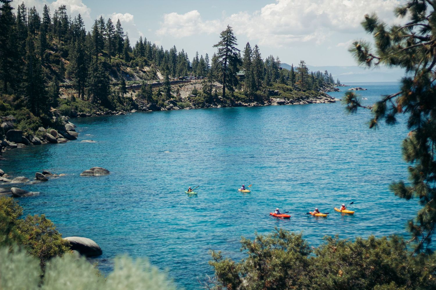 Lake Tahoe photography, Oliver De Jonghe, National Geographic, feature, article, Incline Village, Nevada, Sand Harbor, kayaks, canoes, blue