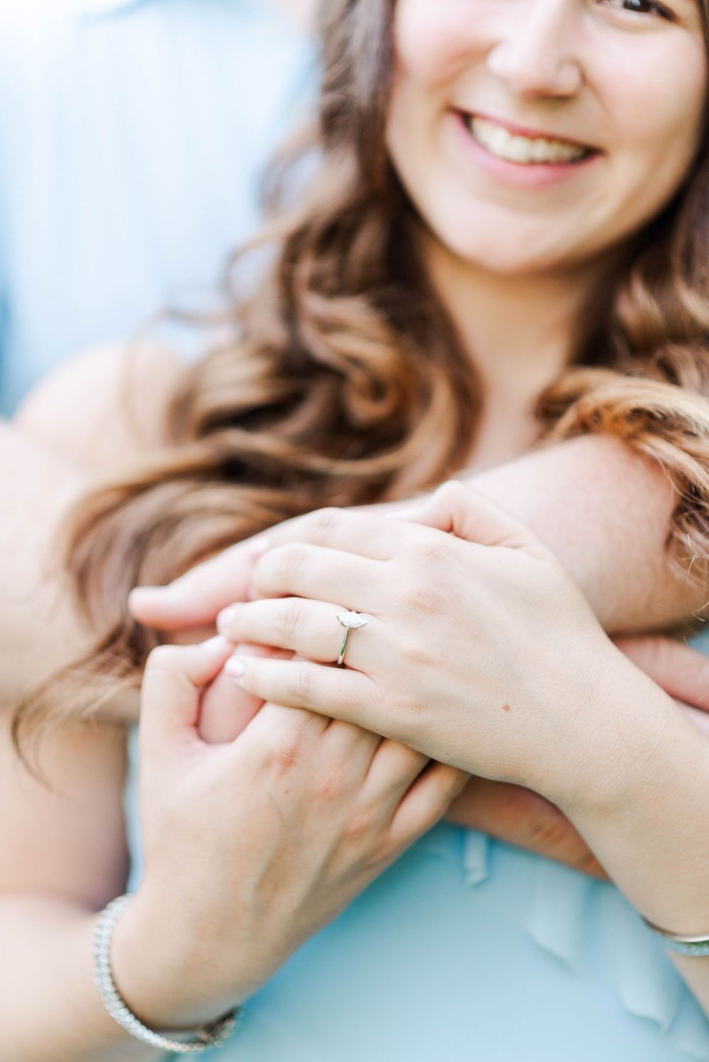 Engagement session at Quemahoning Reservoir in Johnstown Pennsylvania, close up of engagement ring