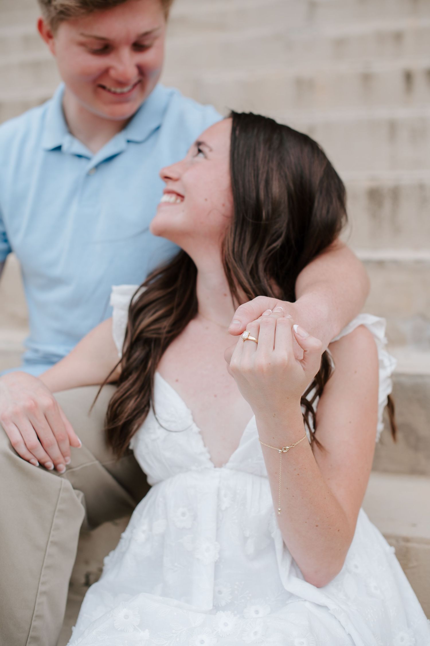 Downtown Wichita KS engagement session by photographer Jessica Nadine Photography.  Classic architecture buildings city courthouse elopement