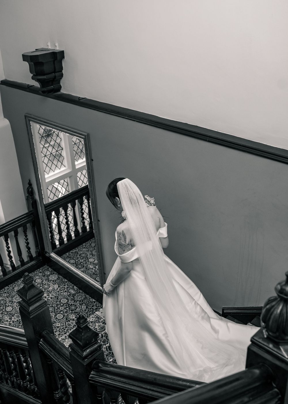 BRIDAL PORTRAITS NORFOLK WEDDING DUNSTON HALL NORWICH BLACK TIE WEDDING