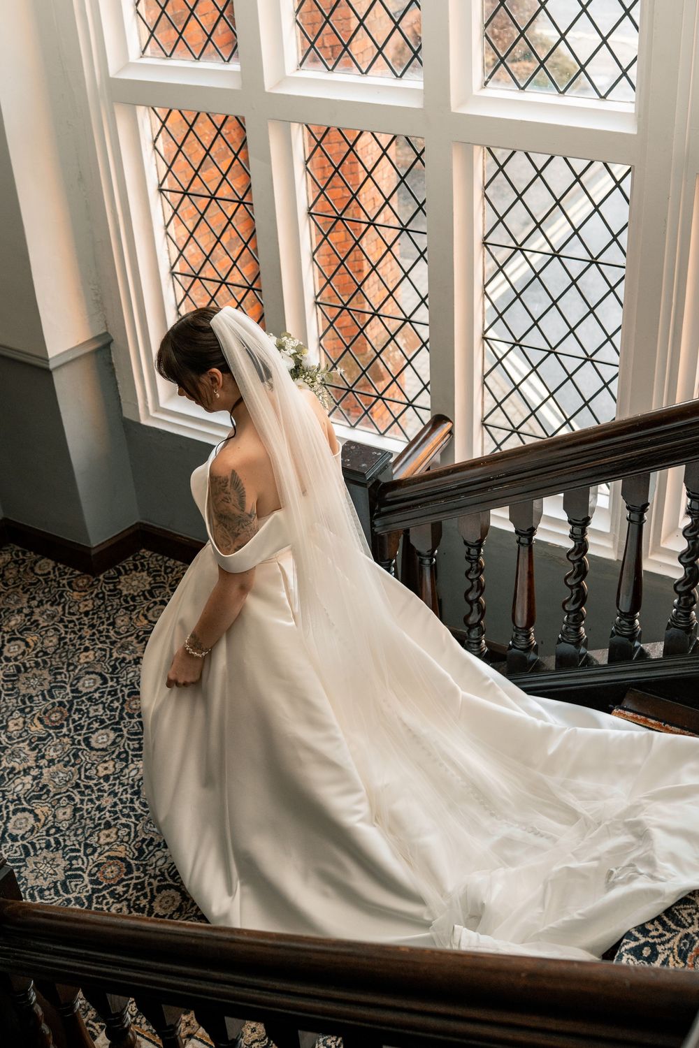 BRIDAL PORTRAITS NORFOLK WEDDING DUNSTON HALL NORWICH BLACK TIE WEDDING