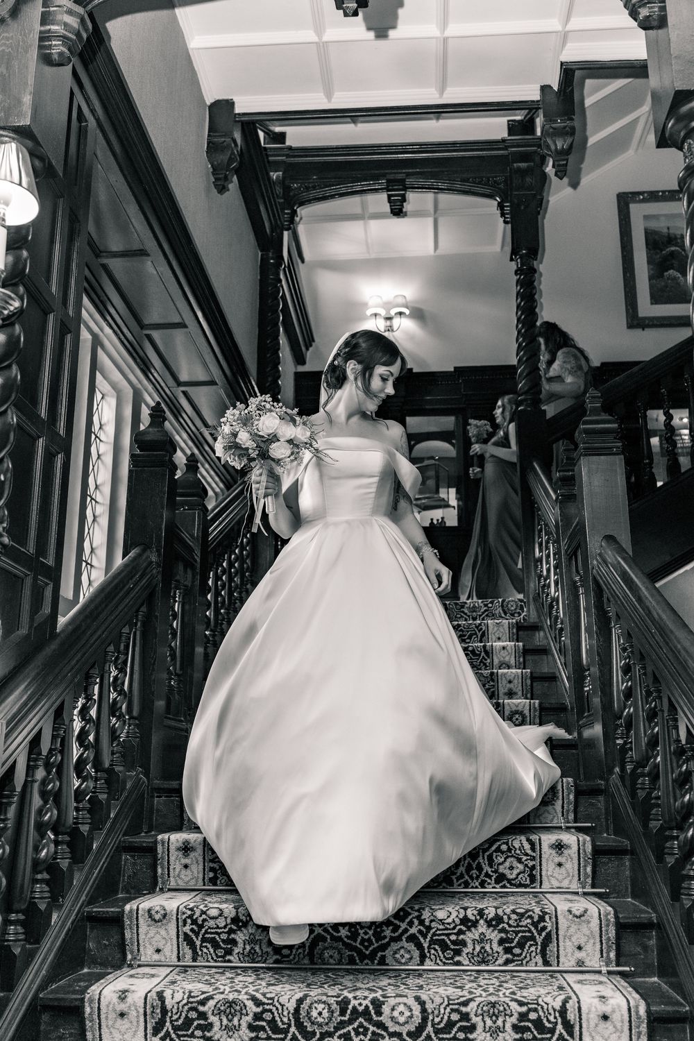 BRIDAL PORTRAITS NORFOLK WEDDING DUNSTON HALL NORWICH BLACK TIE WEDDING