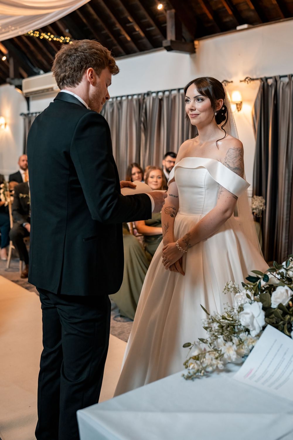 BRIDAL PORTRAITS NORFOLK WEDDING DUNSTON HALL NORWICH BLACK TIE WEDDING