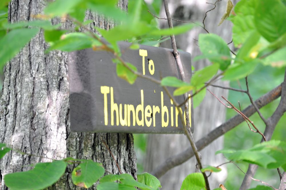 Thunderbird sign Camp Northwoods Mason Wisconsin