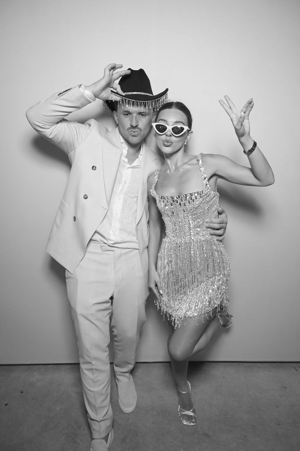 Celebrity-style black and white photo booth