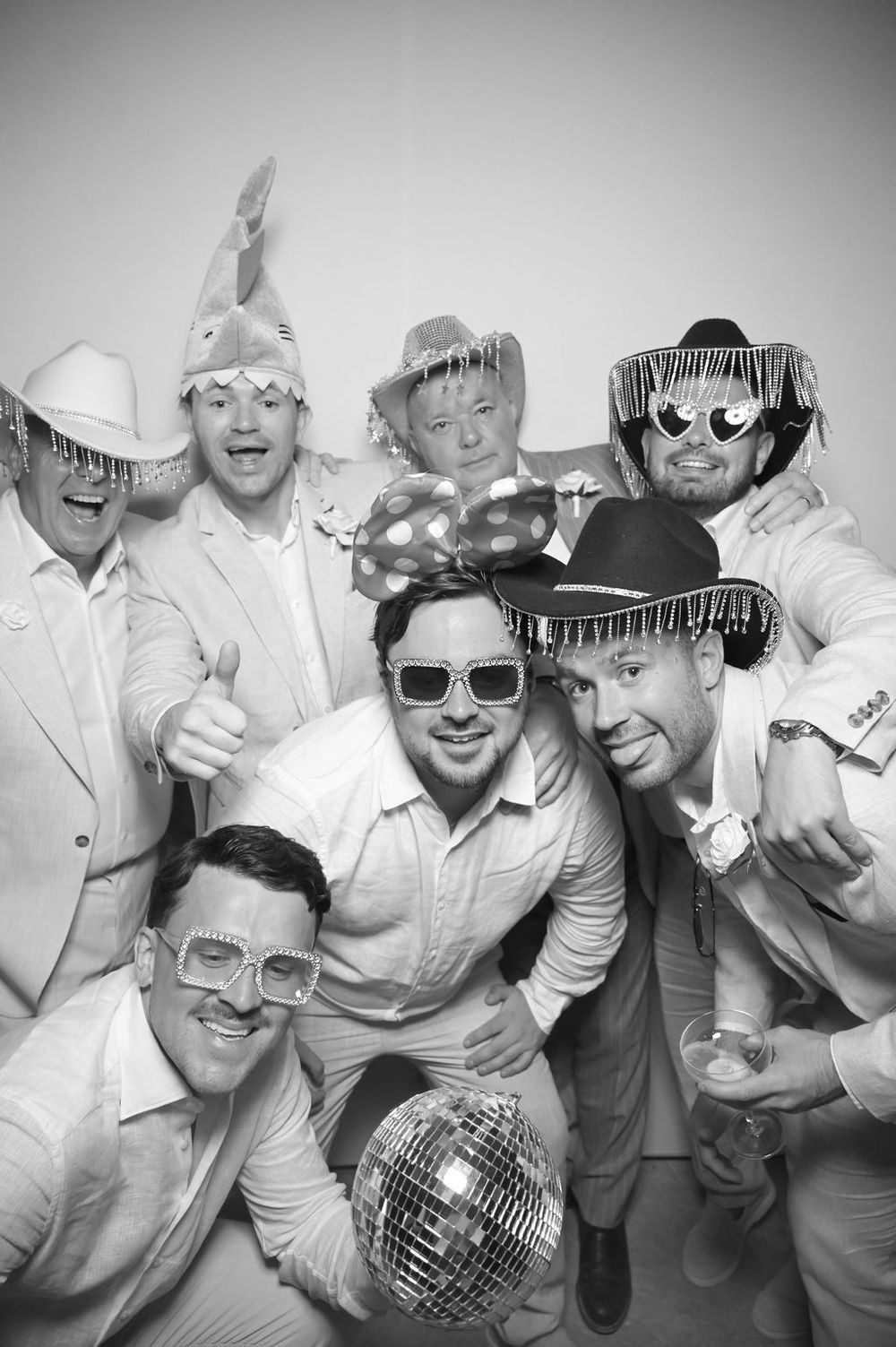 black and white photo booth wedding Can Frare Ibiza