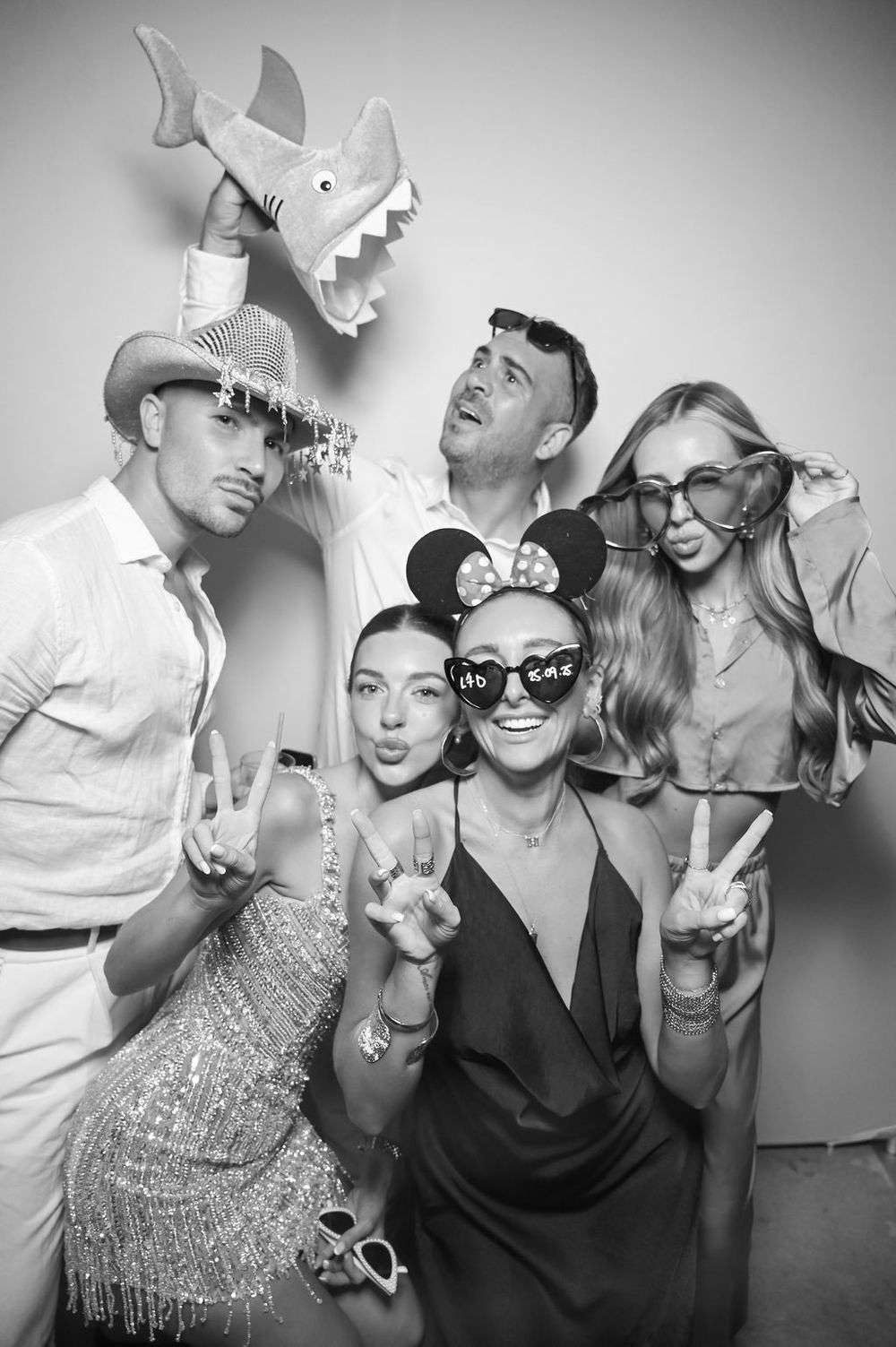Black and white portraits photo booth