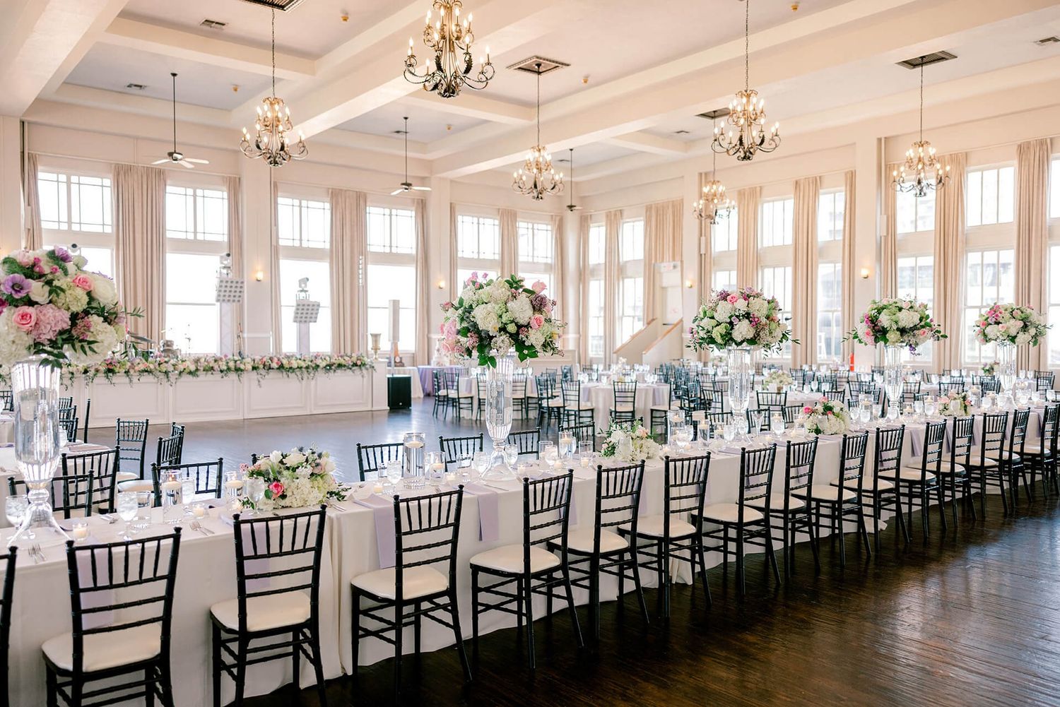Reception setup at The Room on Main, a Dallas wedding venue