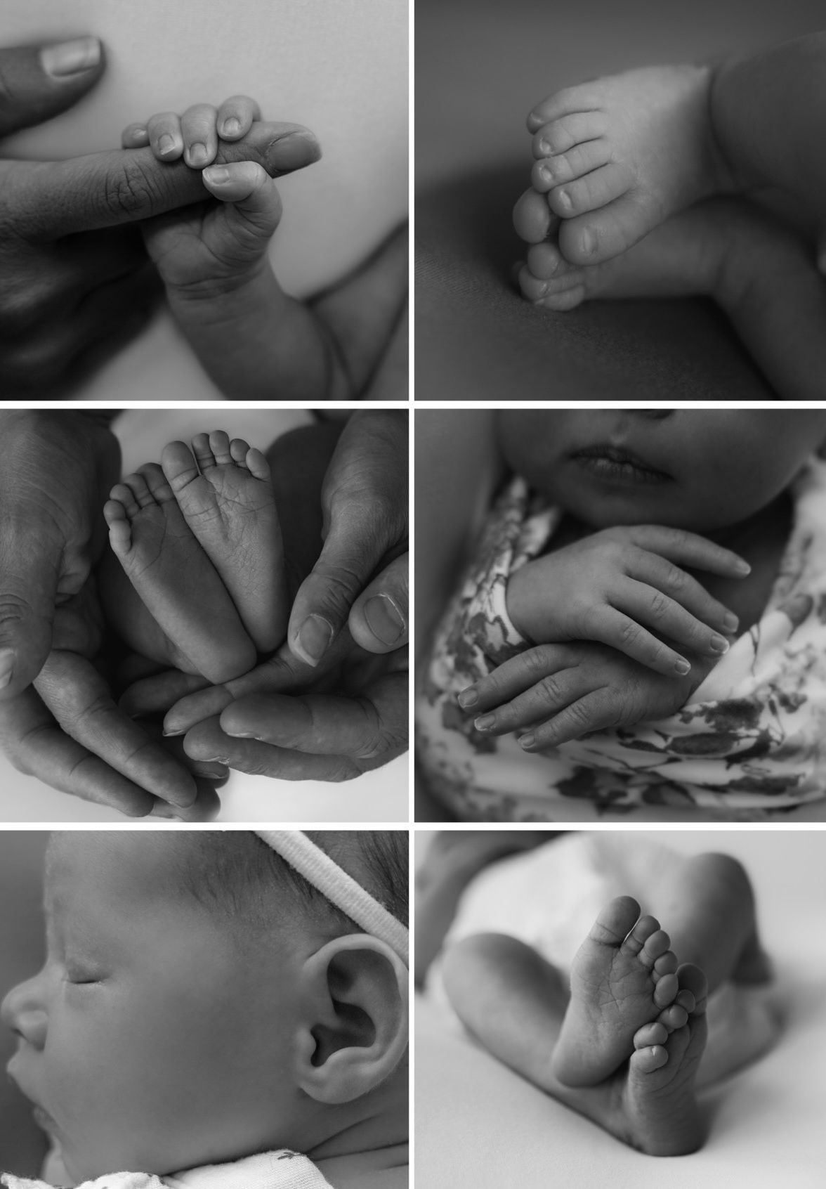 Newborn baby close up features