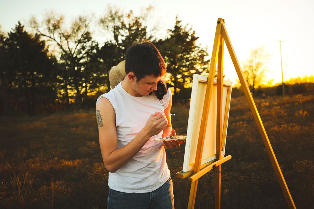 senior boy photo artsy paint
