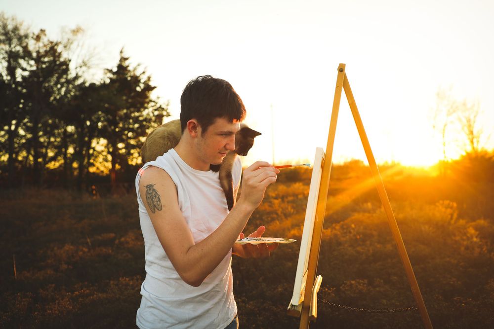 senior boy photo artsy paint