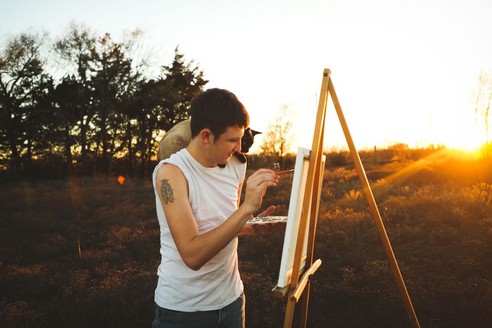 senior boy photo artsy paint