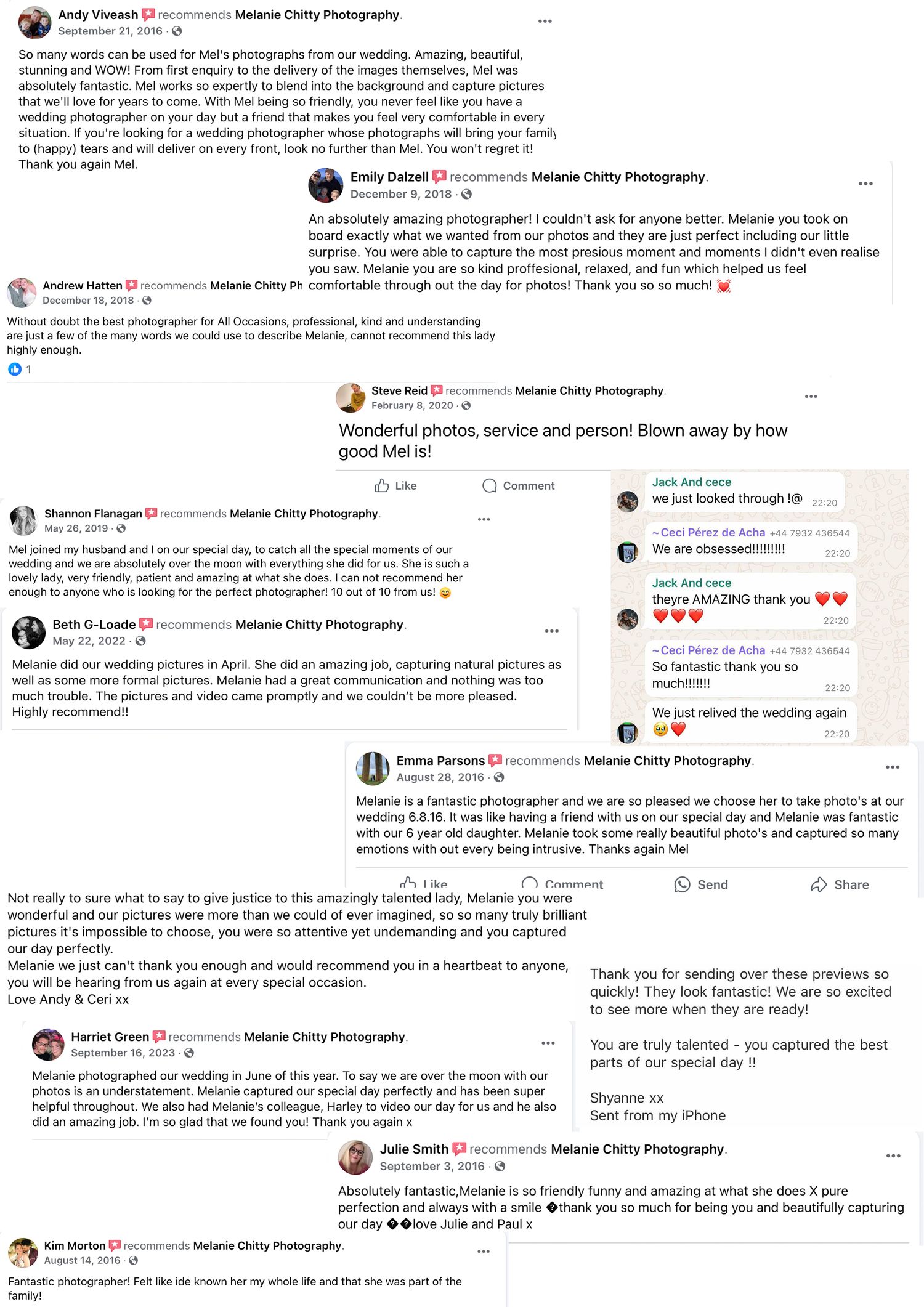 A series of social media comments and exchanges discussing online photography and interactions in a light color theme interface.