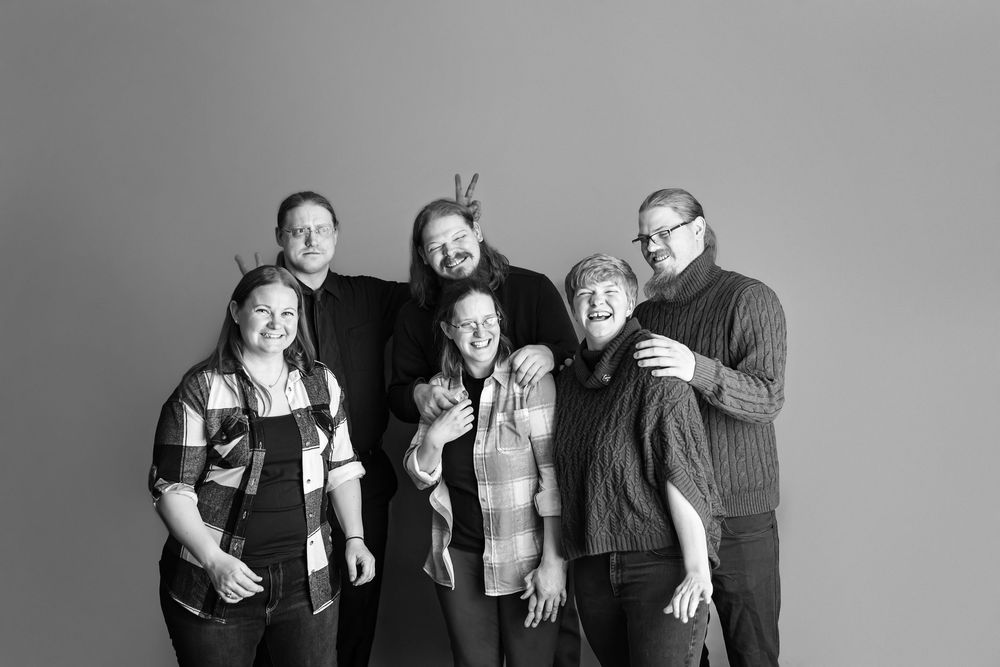 Candid moment of a family happy together during a relaxed generational portrait session, Fairbanks Alaska portrait photographer