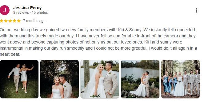 Jess and Hamish Review of Auckland Wedding Photographer at The Boathouse in Riverhead