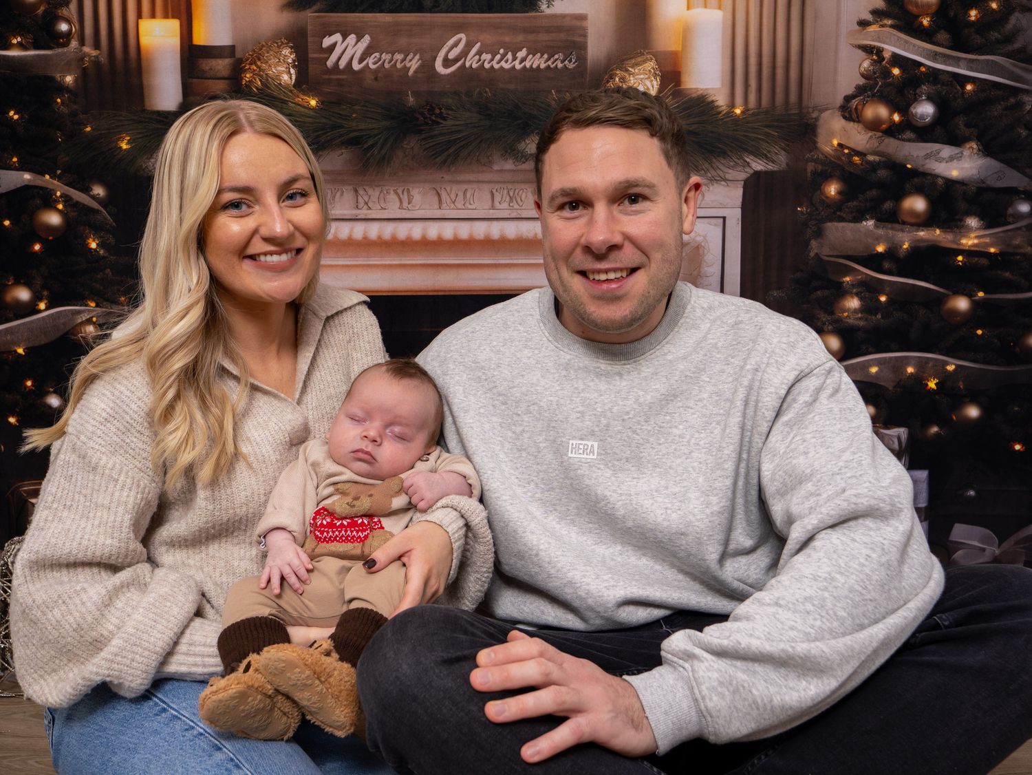 Christmas Mini Session - A cozy Christmas photo collage with baby.
