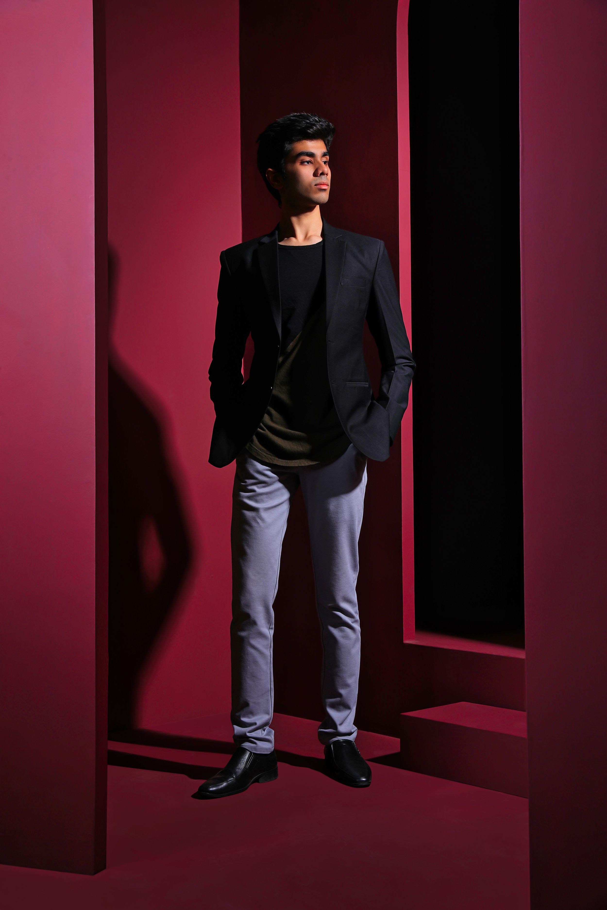 Creative fashion photography shoot in Delhi studio featuring modern