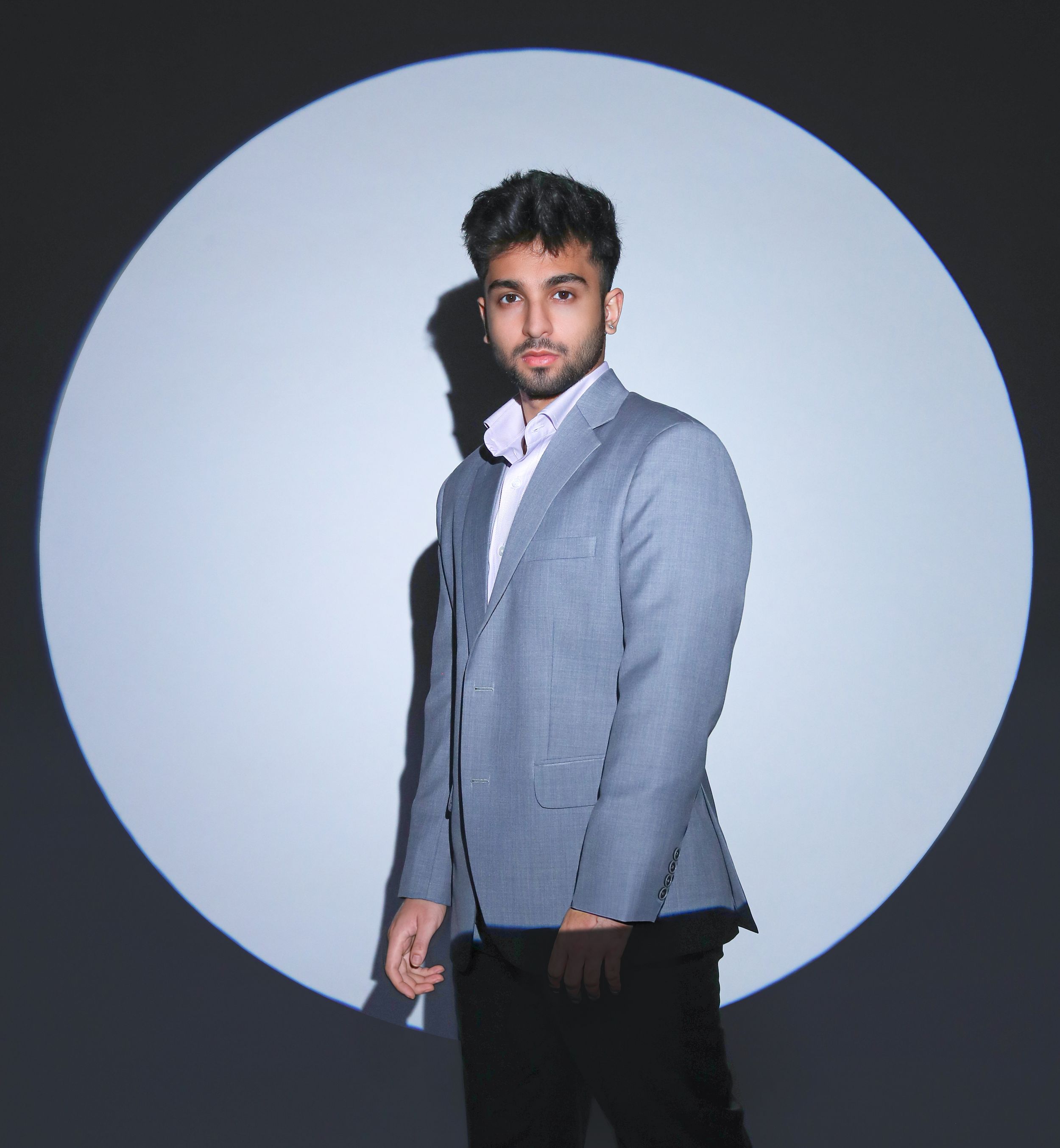 Creative editorial fashion shoot in Delhi studio with modern portrait lighting